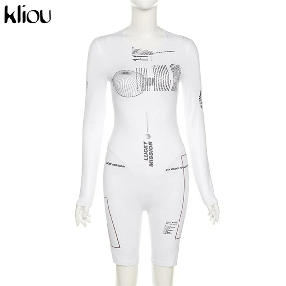 💋KLIOU MOCK NECK LETTER PRINT SPORT JUMPSUIT!!! - Picture 4 of 14